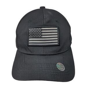 American Flag Patch Strapback Hat Black One Size Black Eagle By Ace Cap